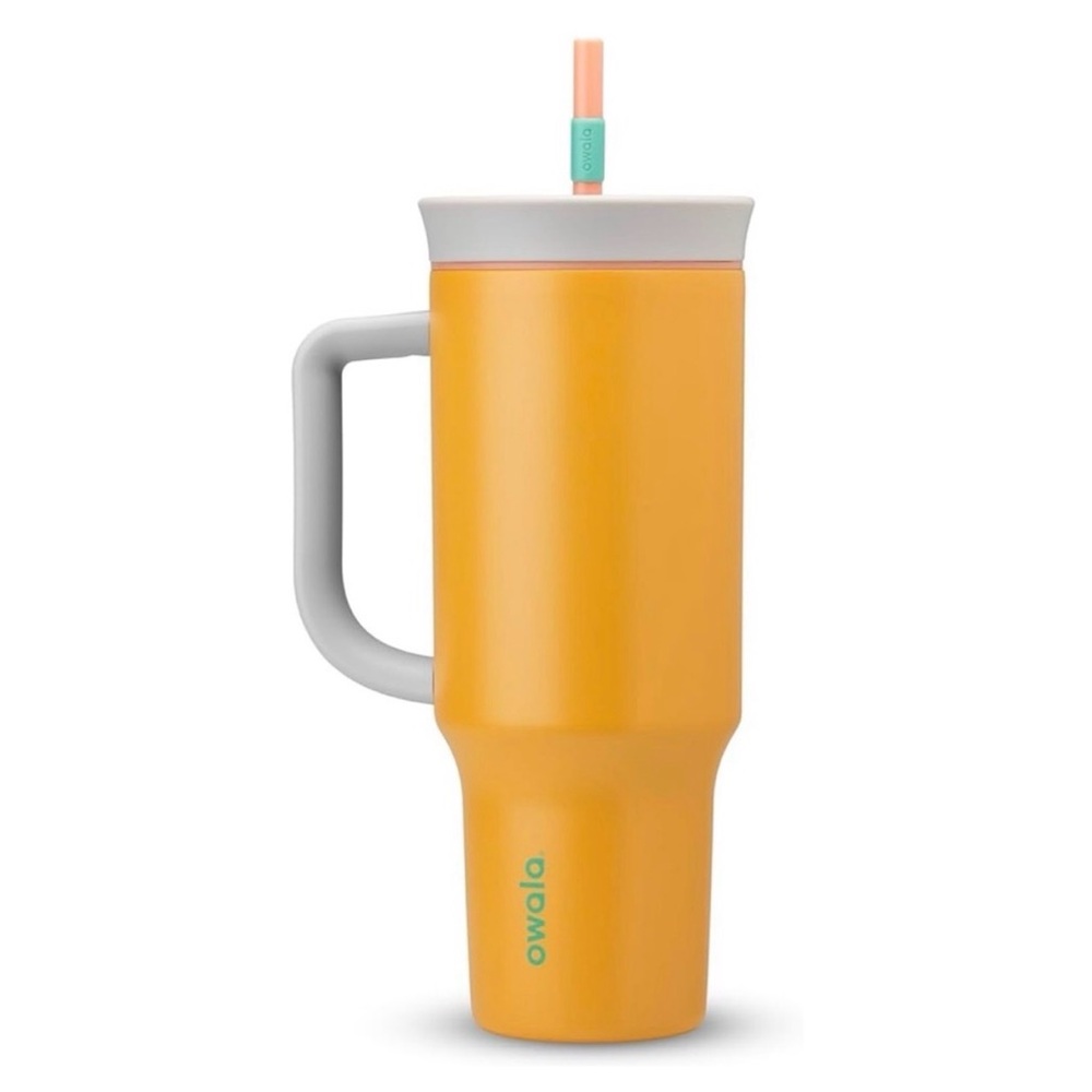 Owala 40 oz Insulated 2-in-1 Lid Straw Travel Tumbler Cup Tropical Orange NWT